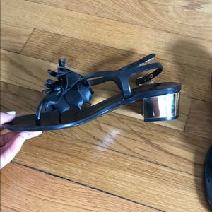 Kate spade black and gold heels